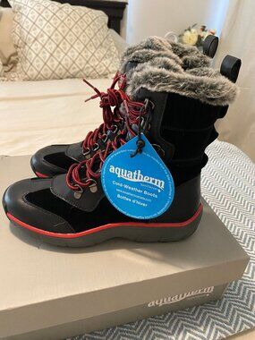 Santana Canada Black & Red Essie Waterproof Suede Boot 8